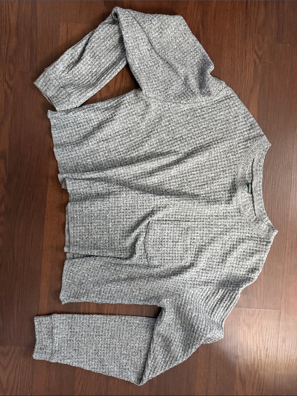 wild fable Gray Waffle Knit Long Sleeve Top